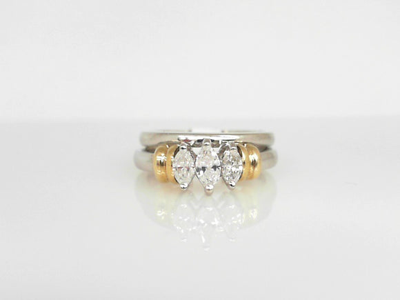 14K Two Tone .50 CTW Bridal Set