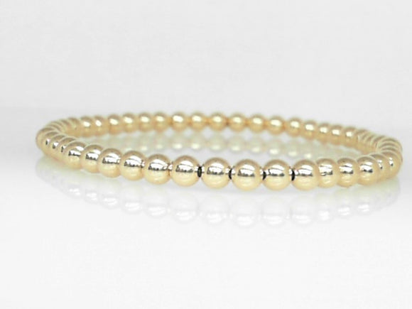Gold Filled 4mm Beaded Stretch Bracelet