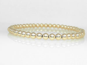 Gold Filled 4mm Beaded Stretch Bracelet