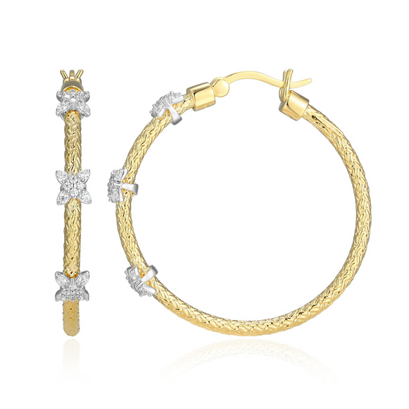 Charles Garnier Gold Plated CZ Station Hoops