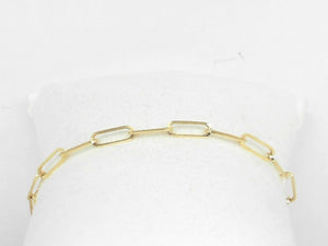 14k Yellow Gold 3.5mm Paperclip Bracelet