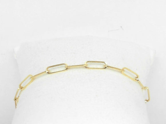 14k Yellow Gold 3.5mm Paperclip Bracelet