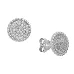 Sterling Silver Pave Circle CZ Studs