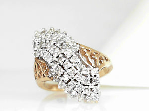 Yellow Gold Diamond Cluster Ring