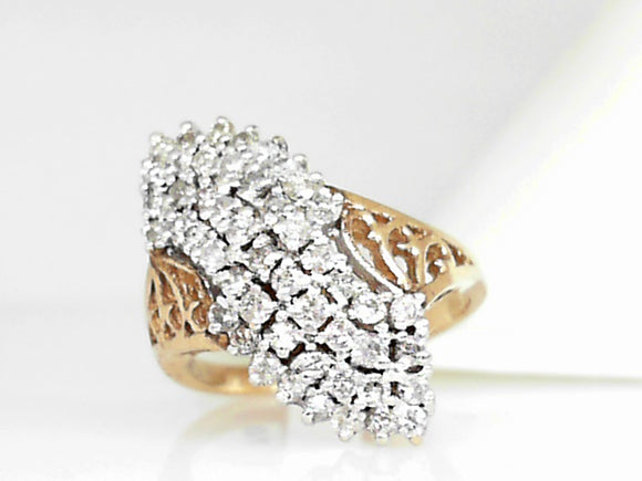 Yellow Gold Diamond Cluster Ring