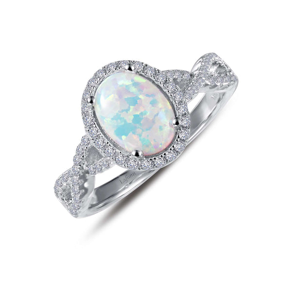 Lafonn Opal and Simulated Diamond Ring