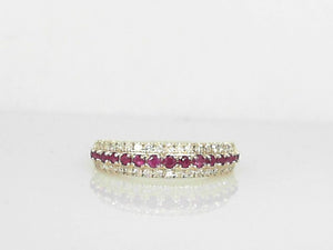 Yellow Gold Ruby and Diamond Band