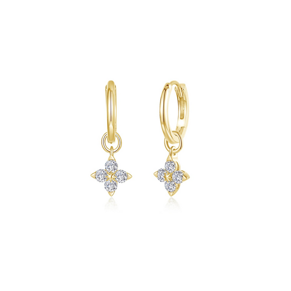 Lafonn Simulated Diamond Trillion Dangle Huggies