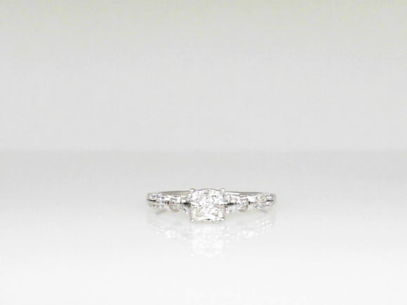 White Gold Cluster Promise Ring with 1/5 CT Diamonds