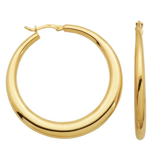 Sterling Silver Gold Plate Graduated Hoops
