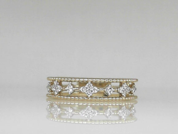 Yellow Gold 3 Row Diamond Band