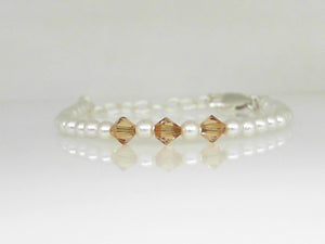 Baby/Kids Pearl Birthstone Bracelet- November