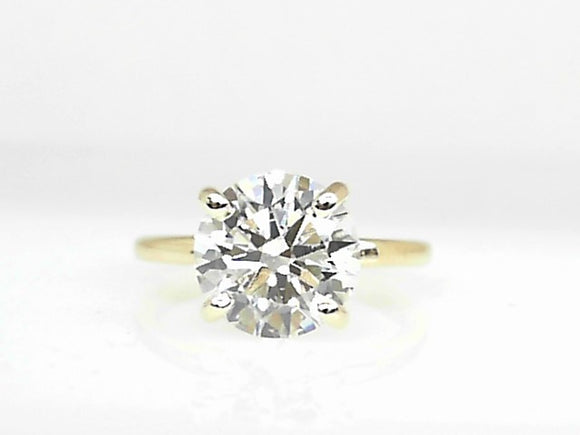 14k Yellow Gold Lab Round Diamond 3.02ct with 0.15ct Hidden Halo Engagement Ring