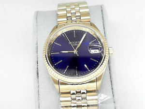 Mens' Moore's Elite Gold Watch with Blue Dial