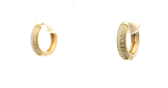 Gold Filled CZ Huggie Earrings