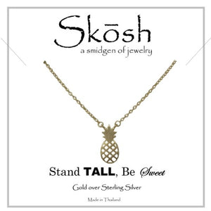 Skosh Gold Plated Pineapple Necklace 16+1"