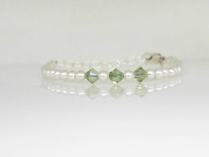 Baby/Kids Pearl Birthstone Bracelet- August