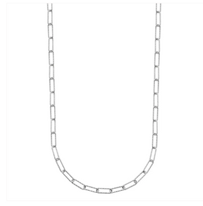 Charles Garnier Sterling Silver Diamond Cut Paperclip Necklace