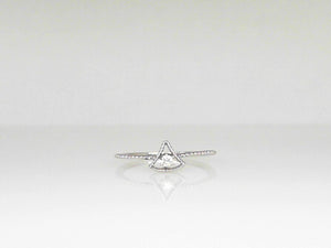 White Gold Fashion Ring with .04 CT Round Diamond and Twisted Shank Detail