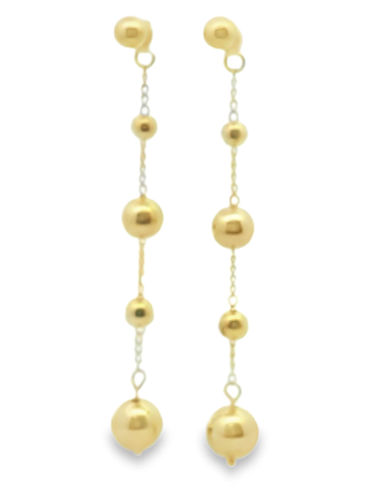 Gold Fill Beaded Drop Dangle Earrings