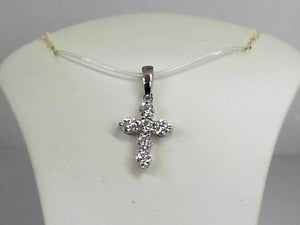 White Gold Diamond Cross Pendant with 0.64 CT Diamonds