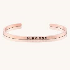 Mantra Bands Rose Gold Plated "Survivor" Cuff Bracelet