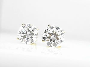 14k Yellow Gold Lab 2.60ct Diamond F-G SI Stud Earrings