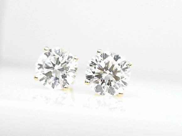 14k Yellow Gold Lab 2.60ct Diamond F-G SI Stud Earrings