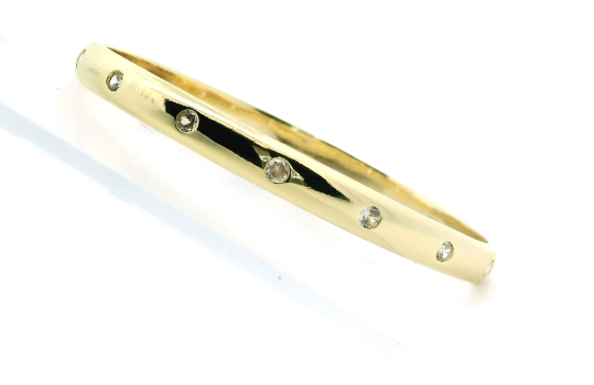 Gold Fill CZ Bangle Bracelet