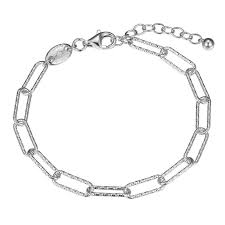 Charles Garnier Sterling Silver Diamond-Cut Paperclip Bracelet