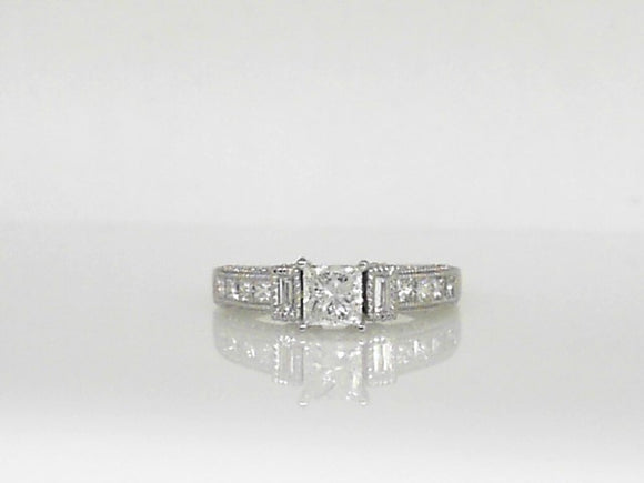 Platinum Princess Cut Engagement Ring