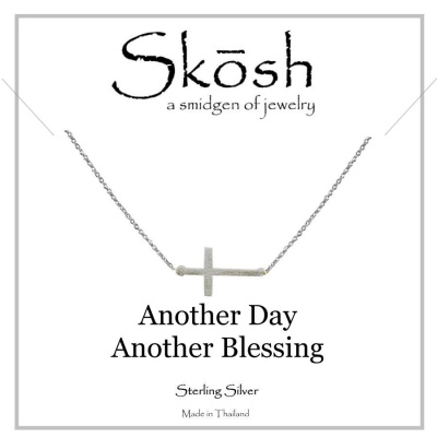 Skosh Silver Sideways Brushed Cross 16+2