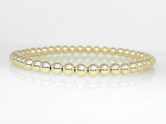 Gold Filled 4mm Beaded Stretch Bracelet