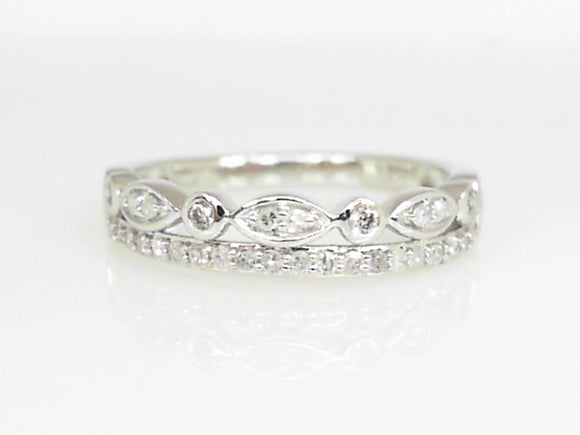 White Gold 2 Row Diamond Band