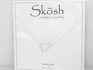 Skosh CZ Sideways Heart Necklace