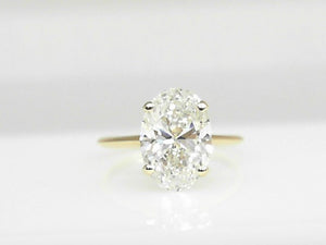 14k Yellow Gold Lab Oval 3.02ct Engagement Ring