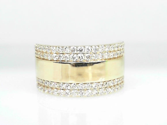 14k Yellow Gold Diamond 1.00ctw Wide Band
