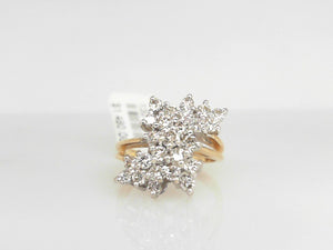 Yellow Gold Diamond Cluster Ring