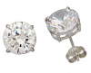 Sterling Silver 10MM Clear CZ Stud Earrings