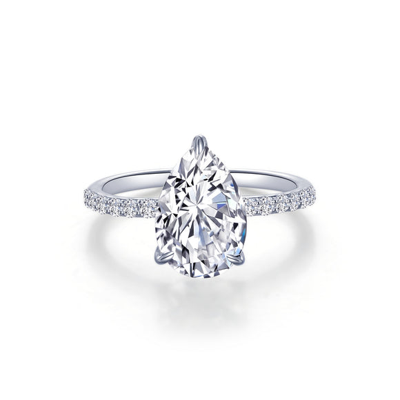 Lafonn 3 CTW Simulate Diamond Pear-Shaped Solitaire Engagement Ring