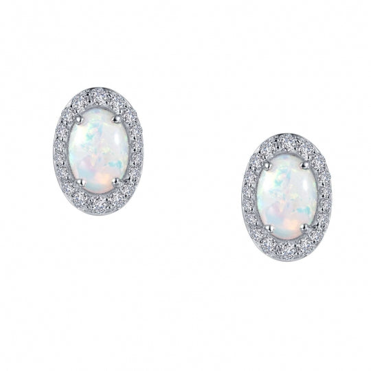Lafonn Opal Stud Earrings with Halo