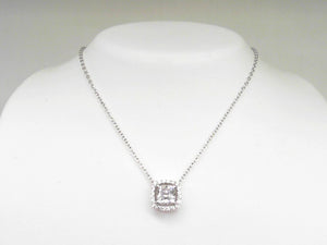 Lafonn Cushion Simulated Diamond Solitaire Necklace with Halo