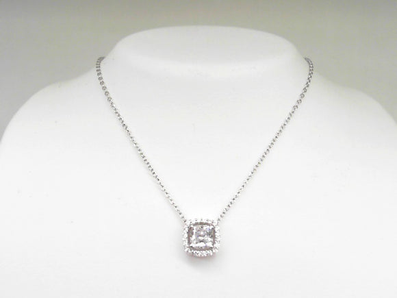 Lafonn Cushion Simulated Diamond Solitaire Necklace with Halo