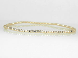 Gold Filled 2mm Beaded Stretch Bracelet