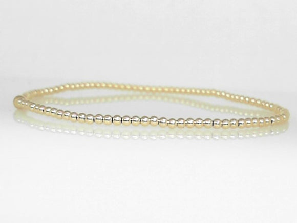 Gold Filled 2mm Beaded Stretch Bracelet