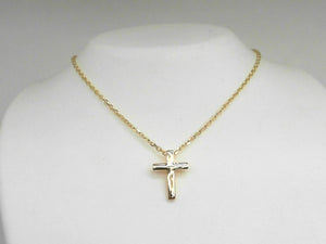 Sterling Silver/Yellow Gold Bonded Tiny Cross Necklace