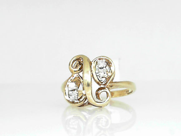 Yellow Gold Swirl Diamond Ring