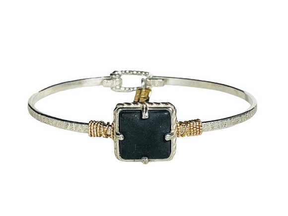Sterling Silver/ Gold Filled Seaglass Black Onyx Bracelet