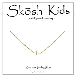 Skosh Kids Gold Tiny Sideways Cross Necklace