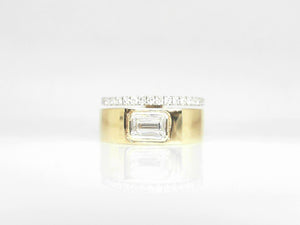 Two Tone Baguette and Diamond Ring